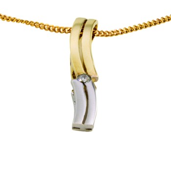9ct Gold Diamond Pendant with Chain